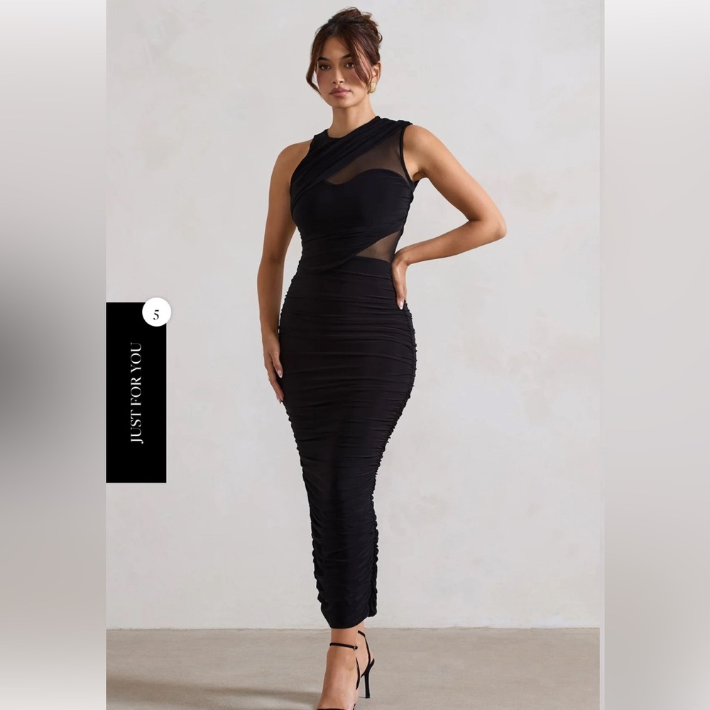 BRAND NEW Club L London - Born With It Sleeveless High Neck Draped Maxi Dress